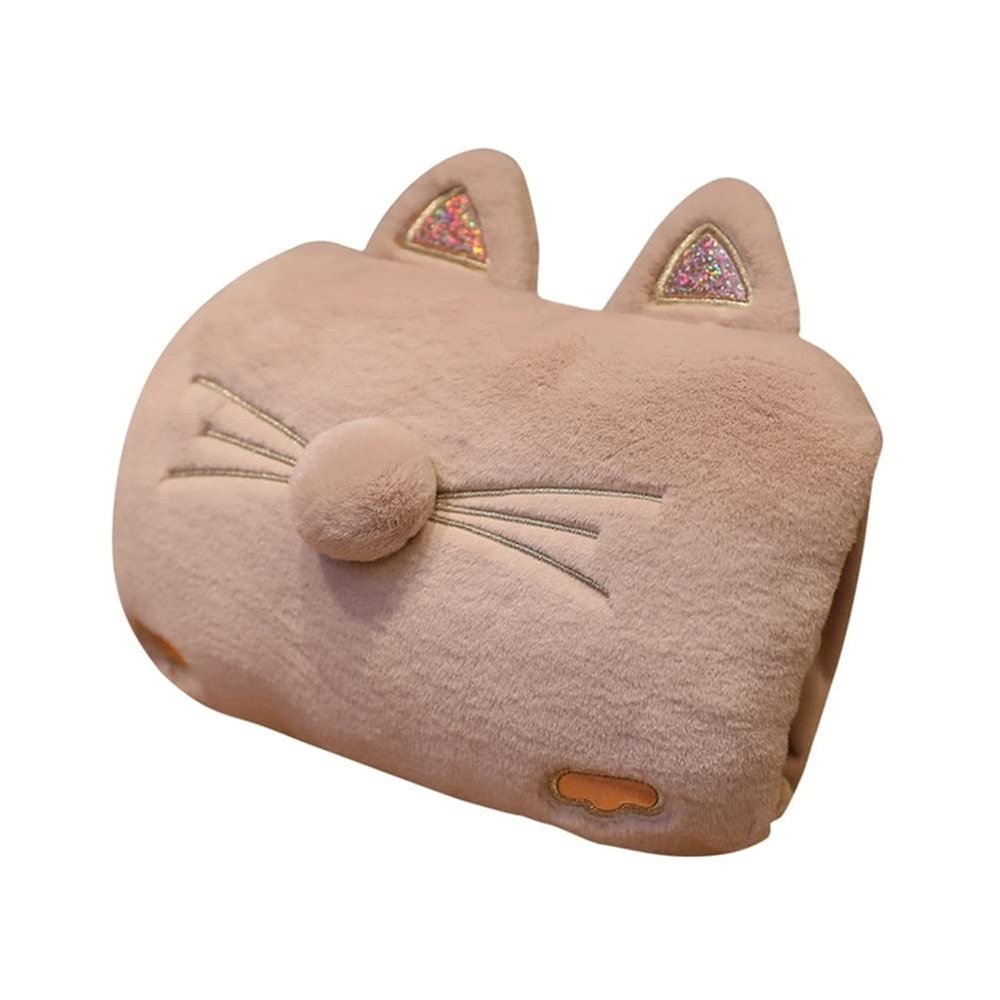 YKHB Hot Water Bag Cute Hot Water Bottle Safety Explosion-Proof Rechargeable Hot Water Bag Detachable Plush Cover for Winter Happy Gift Reusable