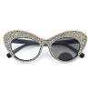 Oversized Womens Cat Eye Rhinestones Transition Photochromic Progressive Bifocal Reading Glasses Sunglasses (black, 225 magnification) view 1