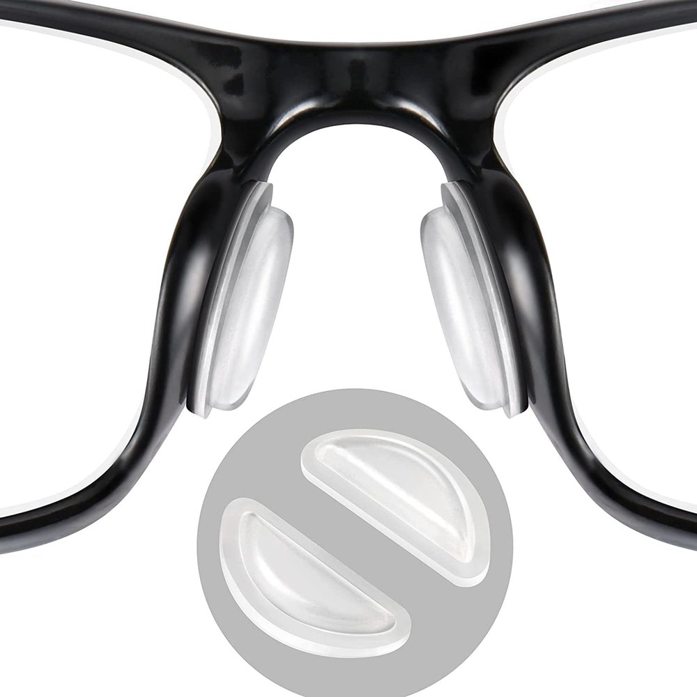 20 Pairs (Clear) SURMAP Eyeglass Nose Pads, Comfort Soft Silicone Glasses Nose Pad, Anti-Slip Heighten Air Chamber Glasses Grips for Eyeglasses and Sunglasses, Adhesive with Sticky Backing