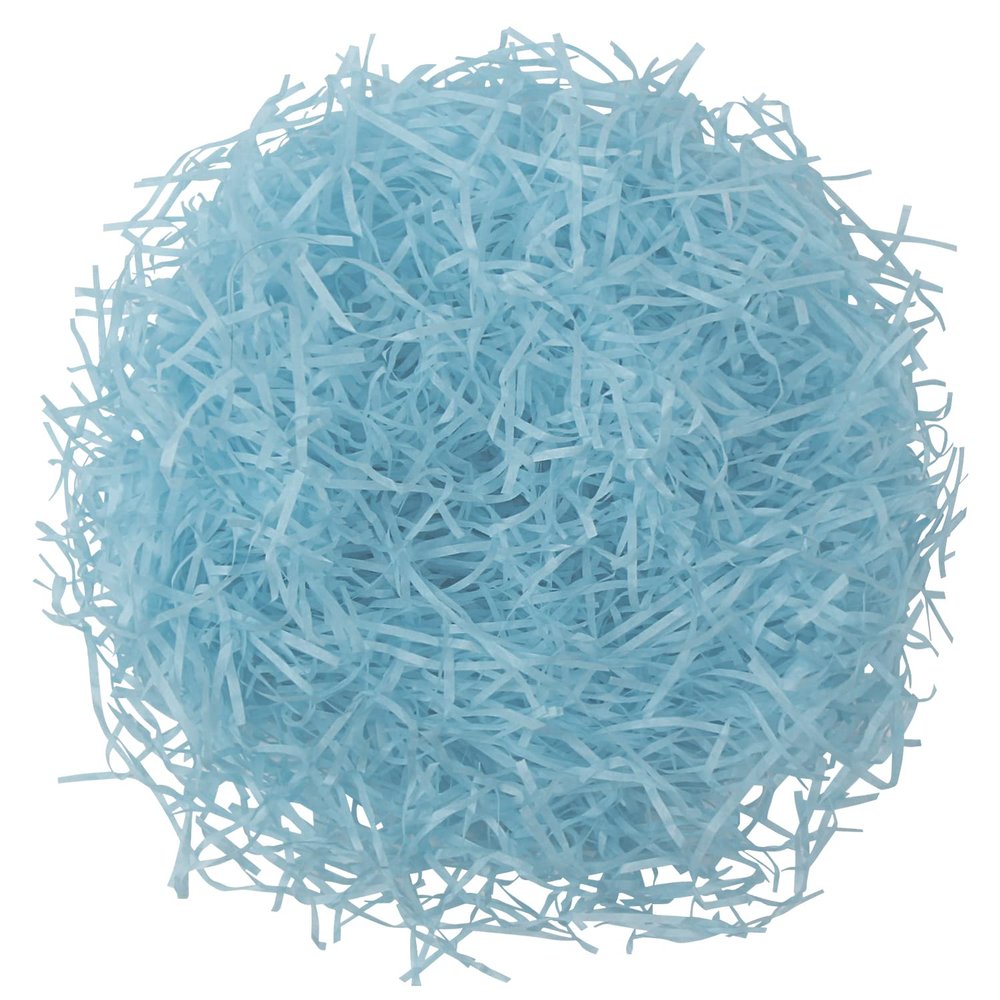 DIYASY Shredded Paper for Gft Box,7 Oz Light Blue Raffia Grass Crinkle Cut Paper for Easter Basket Filler and Packaging Supply