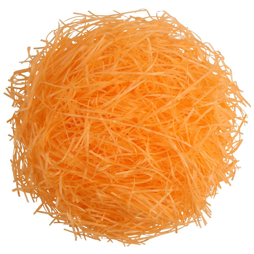 DIYASY Easter Orange Grass Basket Filler,7 Oz Shredded Paper for Gift Box Crinkle Raffia Paper for Packaging Decoration