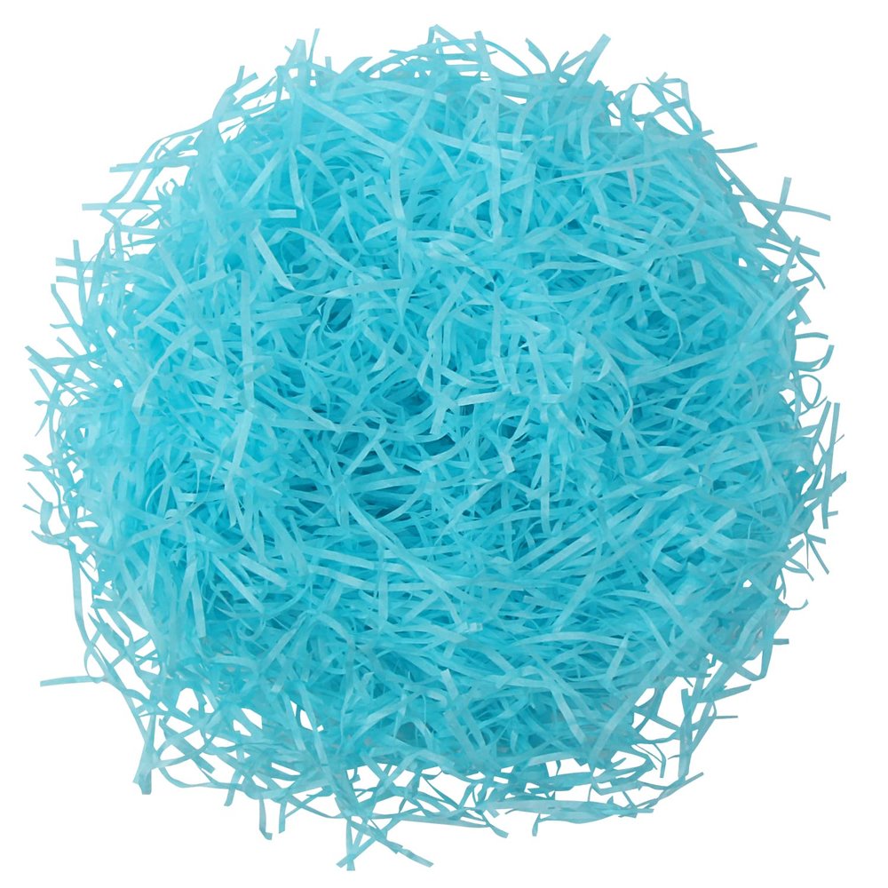 DIYASY Easter Basket Filler Shredded Paper,7 Oz Blue Crinkle Cut Paper Shred Filler Raffia Grass Tissue for DIY Gift Box Christmas Packaging Decoration