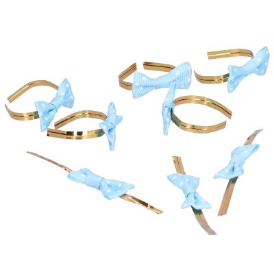 01 02 015 Gift Wrap Decoration, Cute Convenient Twist Tie Bows with 20pcs for Sealing(Blue dots)