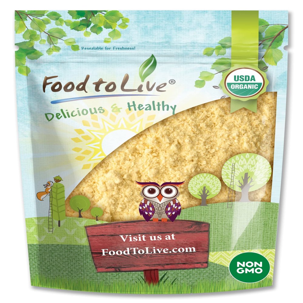 Food to Live Food to Live Gluten Free Organic Chickpea Flour, 8 Ounces Non-GMO, Finely Milled Dried Garbanzo Beans, Vegan, Kosher, Bulk. High in Folate, Dietary Fiber, Protein. Perfect for Baking,