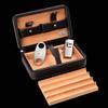 HongLianRiven Cigar Box Humidor Cigar Case Holder Zipper Leather Wood Storage Humidor Box Not Include Cigar Cutter and Lighter (Color : Brown) view 2