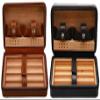 HongLianRiven Cigar Box Humidor Cigar Case Holder Zipper Leather Wood Storage Humidor Box Not Include Cigar Cutter and Lighter (Color : Brown) view 3