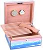 HongLianRiven Cigar Box Humidor Creative Cigar Cabinet Cedar Wood Lining Moisturizing Box with Humidifier and Hygrometer view 4