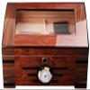 HongLianRiven Cigar Box Humidor Cigar Box, Portable Travel Cigar Humidor, Visible Sunroof Humidor, with Hygrometer Table view 1