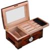 HongLianRiven Cigar Box Humidor Cigar Box, Portable Travel Cigar Humidor, Visible Sunroof Humidor, with Hygrometer Table view 3