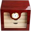 HongLianRiven Cigar Box Humidor Cigar Humidor Cabinet, with Hygrometer and Humidifier, Cedar Wood Lined and Large Capacity (Color : Brown) view 2