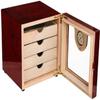 HongLianRiven Cigar Box Humidor Cigar Humidor Cabinet, with Hygrometer and Humidifier, Cedar Wood Lined and Large Capacity (Color : Brown) view 3