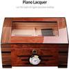 HongLianRiven Cigar Box Humidor Cigar Humidor Box with Hygrometer and Humidifier, Crude Wood Desktop Cigar Cases view 2