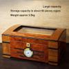 HongLianRiven Cigar Box Humidor Cigar Humidor Box with Hygrometer and Humidifier, Crude Wood Desktop Cigar Cases view 3