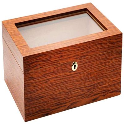 HongLianRiven Cigar Box Humidor Cigar Humidor, Handmade Cigar Humidor Box with Hygrometer Glass top Cherry Matt (Size : PD088)