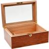 HongLianRiven Cigar Box Humidor Cigar Humidor, Handmade Cigar Humidor Box with Hygrometer Glass top Cherry Matt (Size : PD088) view 2