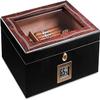 HongLianRiven Cigar Box Humidor Cigar Humidor, Handmade Cigar Humidor Box with Hygrometer Glass top Cherry Matt (Size : PD099) view 1