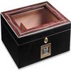 HongLianRiven Cigar Box Humidor Cigar Humidor, Handmade Cigar Humidor Box with Hygrometer Glass top Cherry Matt (Size : PD099) view 2