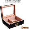 HongLianRiven Cigar Box Humidor Cigar Humidor, Handmade Cigar Humidor Box with Hygrometer Glass top Cherry Matt (Size : PD099) view 3