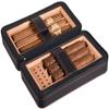 HongLianRiven Cigar Box Humidor Portable Cigar Travel Leather Humidor Cigar Desktop Moisturizer with Tray Cigar Box view 1
