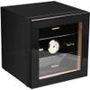 HongLianRiven Cigar Box Humidor Cigar Humidor Cabinet, with Hygrometer and Humidifier, Cedar Wood Lined and Large Capacity (Color : Black) view 1