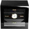 HongLianRiven Cigar Box Humidor Cigar Humidor Cabinet, with Hygrometer and Humidifier, Cedar Wood Lined and Large Capacity (Color : Black) view 2