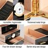 HongLianRiven Cigar Box Humidor Cigar Humidor Cabinet, with Hygrometer and Humidifier, Cedar Wood Lined and Large Capacity (Color : Black) view 4