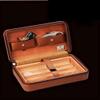 HongLianRiven Cigar Box Humidor Cigar Case Holder Zipper Leather Wood Storage Humidor Box Not Include Cigar Cutter and Lighter (Color : Black) view 4