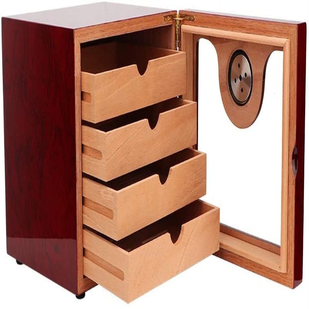 HongLianRiven Cigar Box Humidor Cedar Wood Cigar Box,Hygrometer with Humidifier,Home Decoration