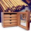 HongLianRiven Cigar Box Humidor Cedar Wood Cigar Box,Hygrometer with Humidifier,Home Decoration view 2