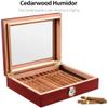 HongLianRiven Cigar Box Humidor Cigar Humidor, Handmade Wood Cigar Humidor Box with Hygrometer and Humidifier (Color : Black) view 2