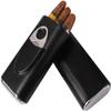 HongLianRiven Cigar Box Humidor Classic Leather 3 Fingers Cigar Case with Cedar Wood Lining,Stainless Steel Cutter Contained view 1