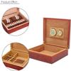 HongLianRiven Cigar Box Humidor Portable Cedar Wood Wooden Lined Cigar Humidor Humidifier Storage Case Box with Hygrometer view 2