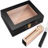 HongLianRiven Cigar Box Humidor Cigar Humidor, Cedar Wood Cigar Box, with Hygrometer and Humidifier view 2