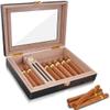 HongLianRiven Cigar Box Humidor Cigar Humidor, Cedar Wood Cigar Box, with Hygrometer and Humidifier view 3