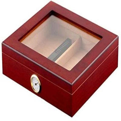 HongLianRiven Cigar Box Humidor Cigar Humidor, Handmade Wood Cigar Humidor Box with Hygrometer and Humidifier (Color : Brown)