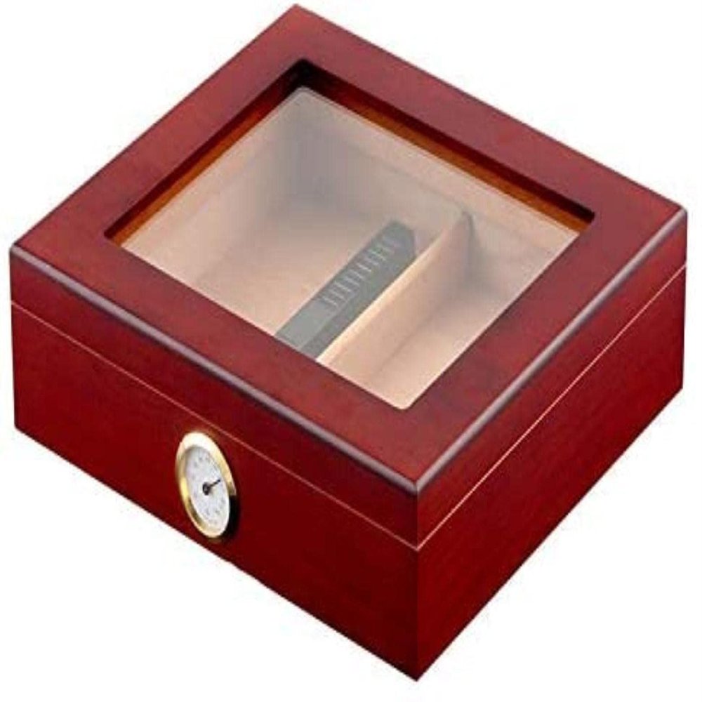 HongLianRiven Cigar Box Humidor Cigar Humidor, Handmade Wood Cigar Humidor Box with Hygrometer and Humidifier (Color : Brown)