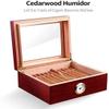 HongLianRiven Cigar Box Humidor Handmade Cigar Humidor Box with Hygrometer Glass top Cherry Matt view 2