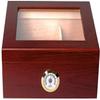 HongLianRiven Cigar Box Humidor Handmade Cigar Humidor Box with Hygrometer Glass top Cherry Matt view 3