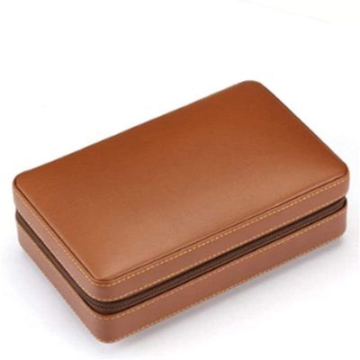 HongLianRiven Cigar Box Humidor Portable Cedar Wood Cigar Humidor Box Travel Leather Cigar Case Storage Cigars Box Humidor Humidifier (Color : A)