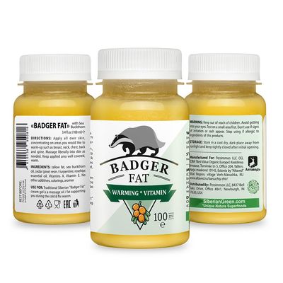 Cream-Gel Badger Fat Siberian Sea Buckthorn Oil Pine Resin Vitamins 100ml