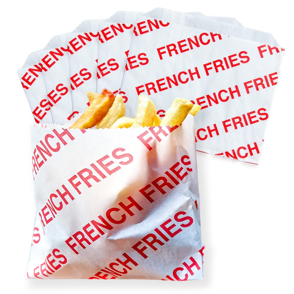 CUSINIUM [200-pack] Small French Fry Bags - 3.5" x 4.5" - Carnival Design