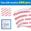CUSINIUM [200-pack] Small French Fry Bags - 3.5" x 4.5" - Carnival Design view 3