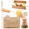 Bamboo Dish Brush Set  Eco Kitchen Cleaning Kit | Bottle Brush, Straw Brush, Scrubber & Sponge | Plastic-Free, Space-Saving, Sustainable view 1