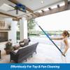 20 Feet High Reach Duster Kit with 5-12 Ft Extension Pole, Cobweb Duster with Telescoping Pole, Window Squeegee with Scrubber, Spider Web Brush, High Ceiling Fan Duster for High Window, Interior Roof view 4