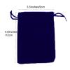 100pcs Velveteen Sack Velvet Cloth Drawstring Bags Jewelry Bags Pouches Small Candy Gift Bags for Christmas Party Wedding Event Supplies Favors Bags Mixed Colors (3.5"x4.6"/ 9x12cm, Navy blue) view 3