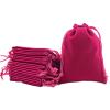 100pcs Velveteen Sack Velvet Cloth Drawstring Bags Jewelry Bags Pouches Small Candy Gift Bags for Christmas Party Wedding Event Supplies Favors Bags Mixed Colors (2.7"x 3.5"/ 7x9cm, Rose) view 2