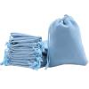 100pcs Velveteen Sack Velvet Cloth Drawstring Bags Jewelry Bags Pouches Small Candy Gift Bags for Christmas Party Wedding Event Supplies Favors Bags Mixed Colors (3.5"x4.6"/ 9x12cm, Light blue) view 2