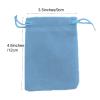100pcs Velveteen Sack Velvet Cloth Drawstring Bags Jewelry Bags Pouches Small Candy Gift Bags for Christmas Party Wedding Event Supplies Favors Bags Mixed Colors (3.5"x4.6"/ 9x12cm, Light blue) view 3