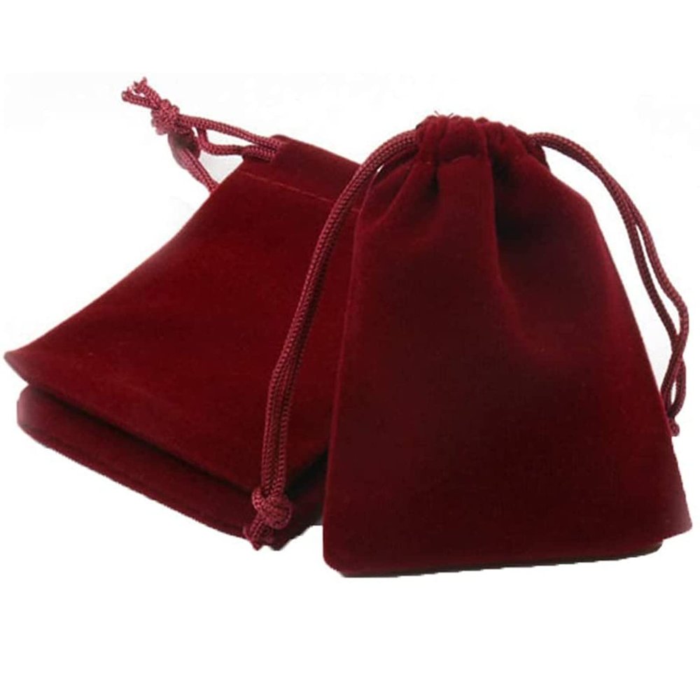 100pcs Velveteen Sack Velvet Cloth Drawstring Bags Jewelry Bags Pouches Small Candy Gift Bags for Christmas Party Wedding Event Supplies Favors Bags Mixed Colors (2.7"x 3.5"/ 7x9cm, Burgundy)
