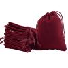 100pcs Velveteen Sack Velvet Cloth Drawstring Bags Jewelry Bags Pouches Small Candy Gift Bags for Christmas Party Wedding Event Supplies Favors Bags Mixed Colors (2.7"x 3.5"/ 7x9cm, Burgundy) view 2